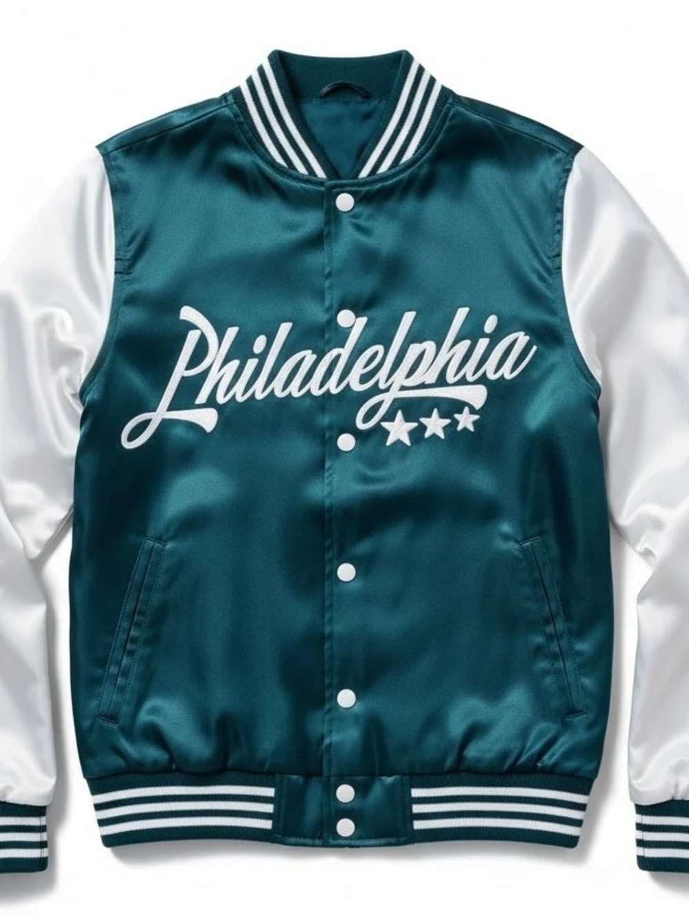 Philadelphia Satin Varsity Jacket New Sizes S-2XL